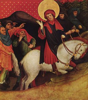 Thomas Becket on horseback