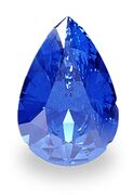 Teardrop shaped blue sapphire
